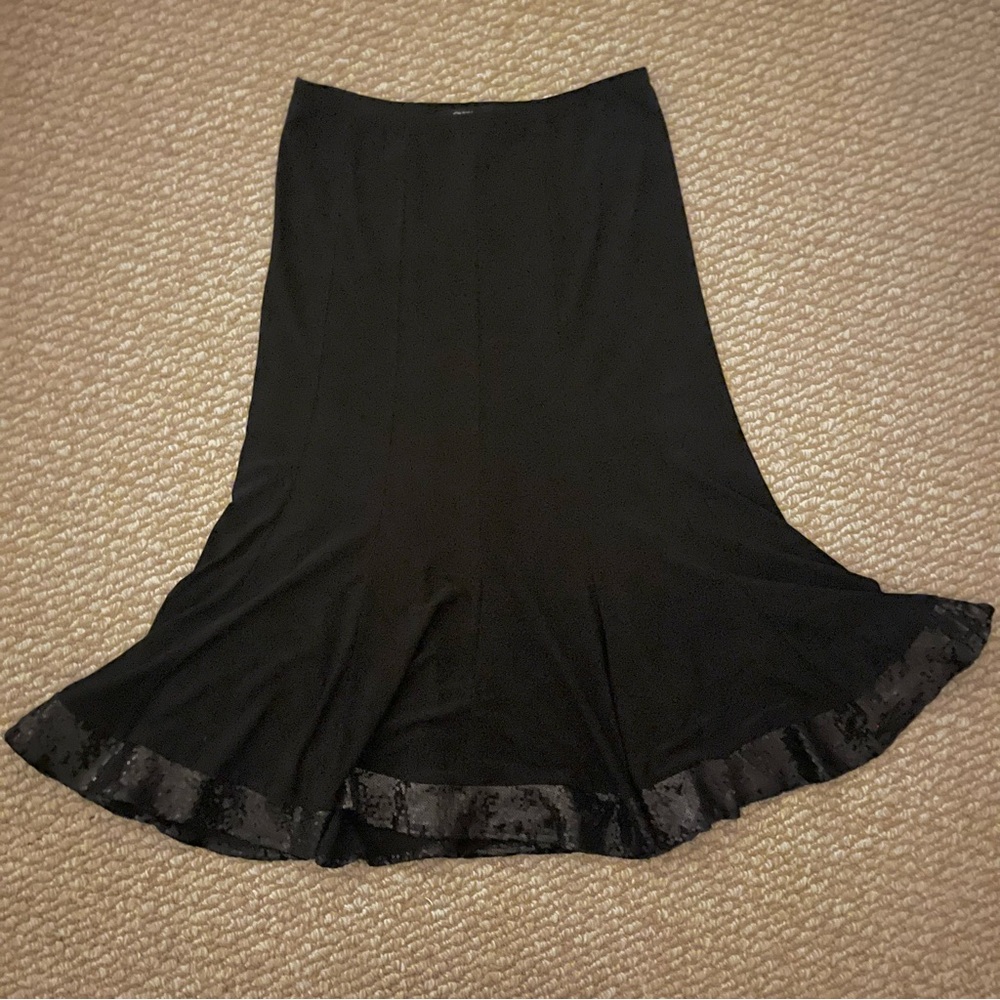 Elegant Black Skirt with Sequin Edging